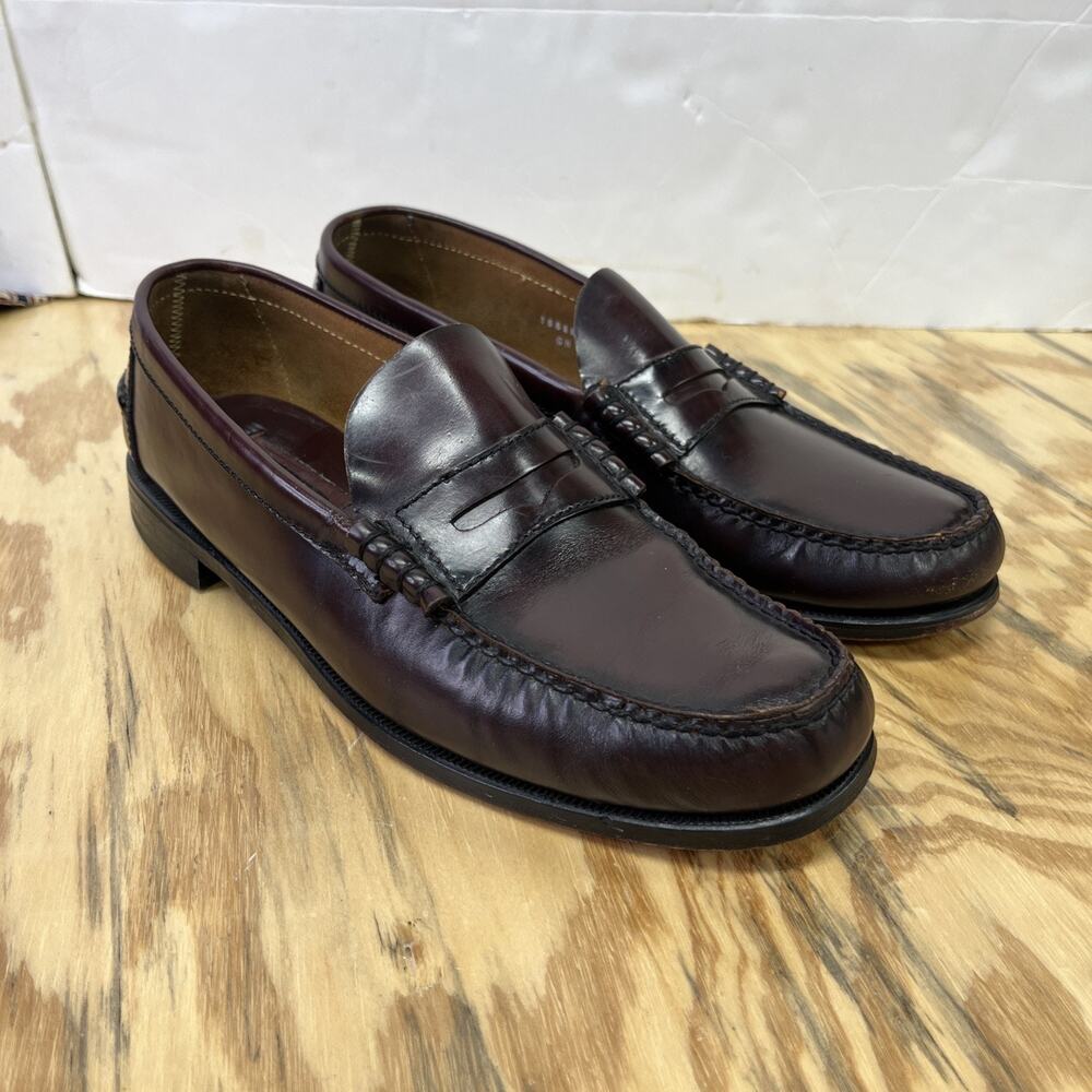 Florsheim Berkley Burgundy Leather Moc Toe Penny Loafer Shoes Men’s 11.5 D Y2K